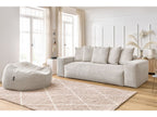 Canapé droit fixe 3 places VOLTAIRE velours côtelé avec pouf
