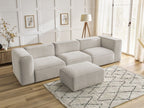Canapé droit fixe 3 places ZEPHYR avec pouf