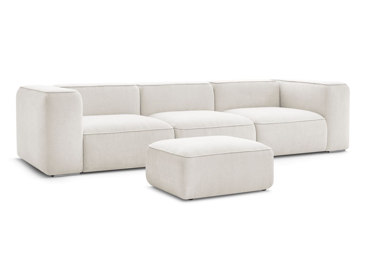Canapé droit fixe 3 places ZEPHYR avec pouf