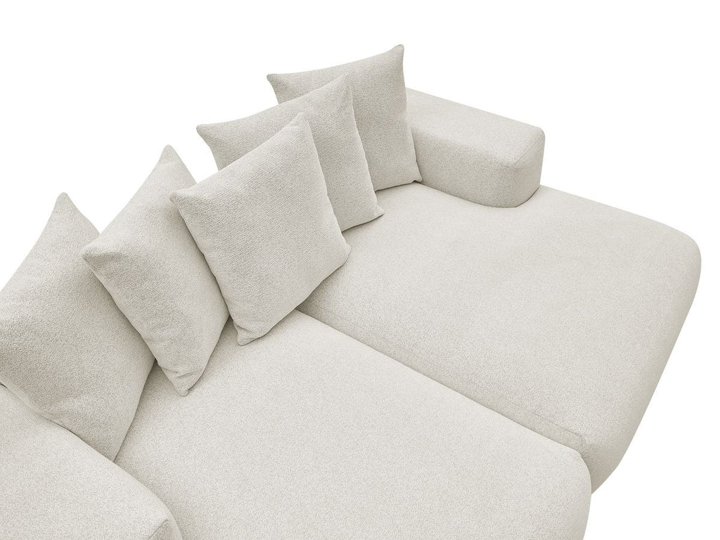 Canapé droit fixe 4 places VOLTAIRE assise profonde tissu chiné