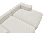 Canapé droit fixe 4 places VOLTAIRE assise profonde tissu chiné