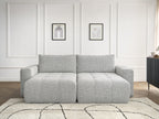 Canapé droit fixe 4 places ARSENE assise profonde tissu chiné