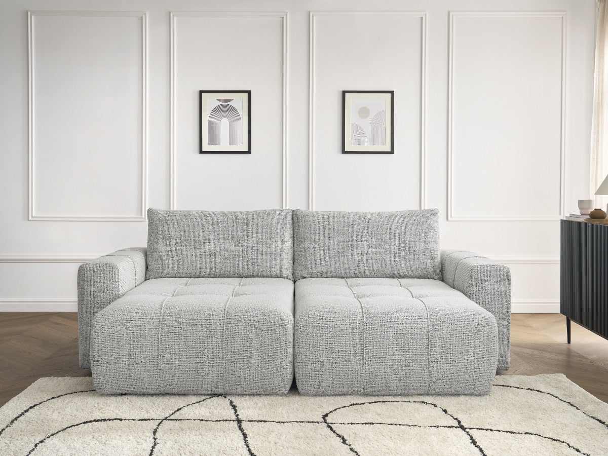 Canapé droit fixe 4 places ARSENE assise profonde tissu chiné