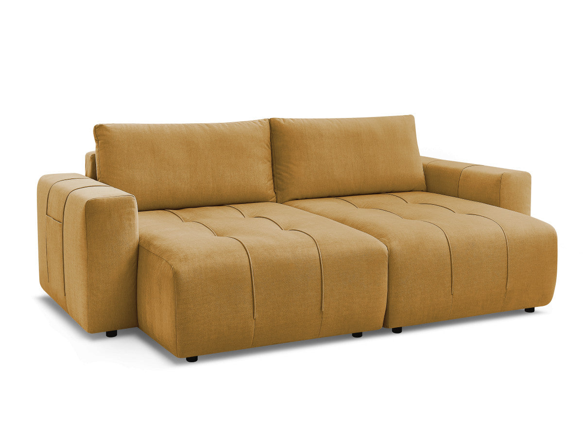 Canapé droit fixe 4 places ARSENE assise profonde velours