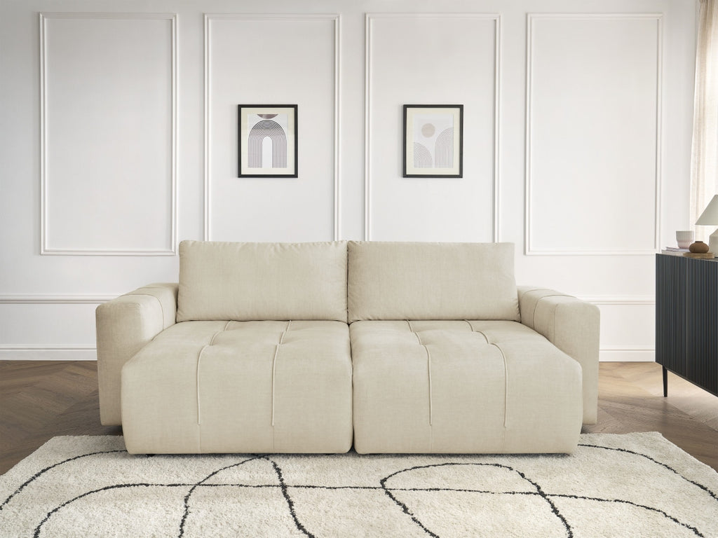 Canapé droit fixe 4 places ARSENE assise profonde velours