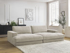 Canapé droit fixe 4 places compact LEONARD assise profonde tissu texturé