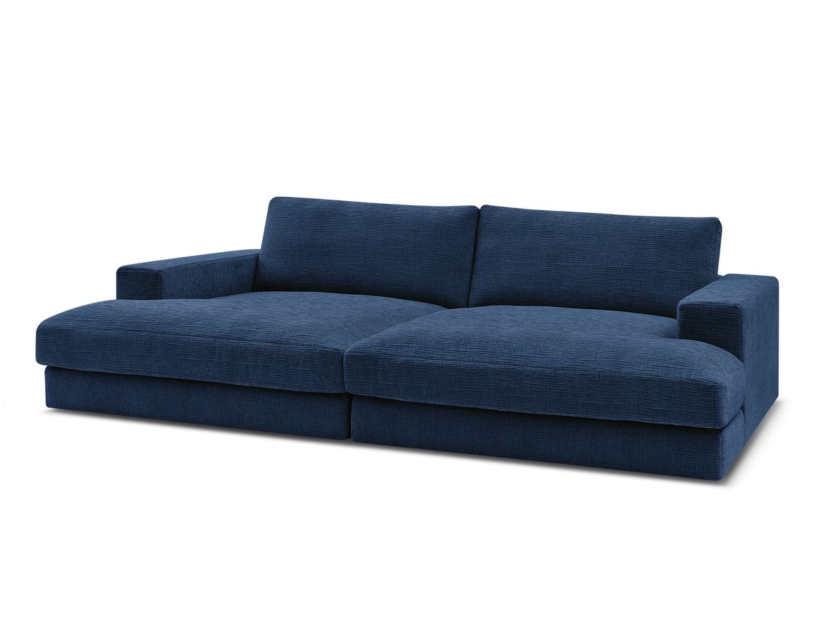 Canapé droit fixe 4 places compact LEONARD assise profonde tissu texturé