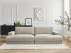 Canapé droit fixe 4 places compact LEONARD assise profonde tissu texturé