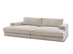 Canapé droit fixe 4 places compact LEONARD assise profonde tissu texturé
