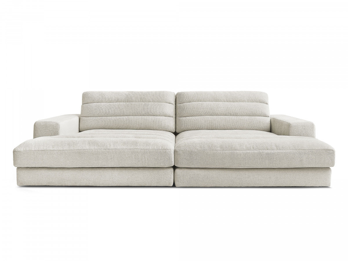Canapé droit fixe 4 places SIERRA assise profonde tissu texturé