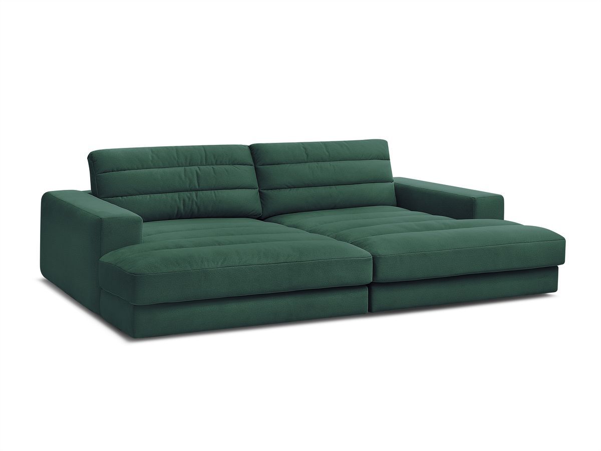 Canapé droit fixe 4 places SIERRA assise profonde velours