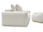 Canapé droit fixe 4 places VOLTAIRE tissu chiné avec pouf