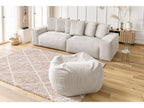 Canapé droit fixe 4 places VOLTAIRE velours côtelé avec pouf