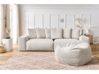Canapé droit fixe 4 places VOLTAIRE velours côtelé avec pouf