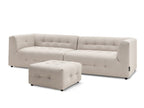 Canapé droit fixe modulable 4 places KLEBER avec pouf