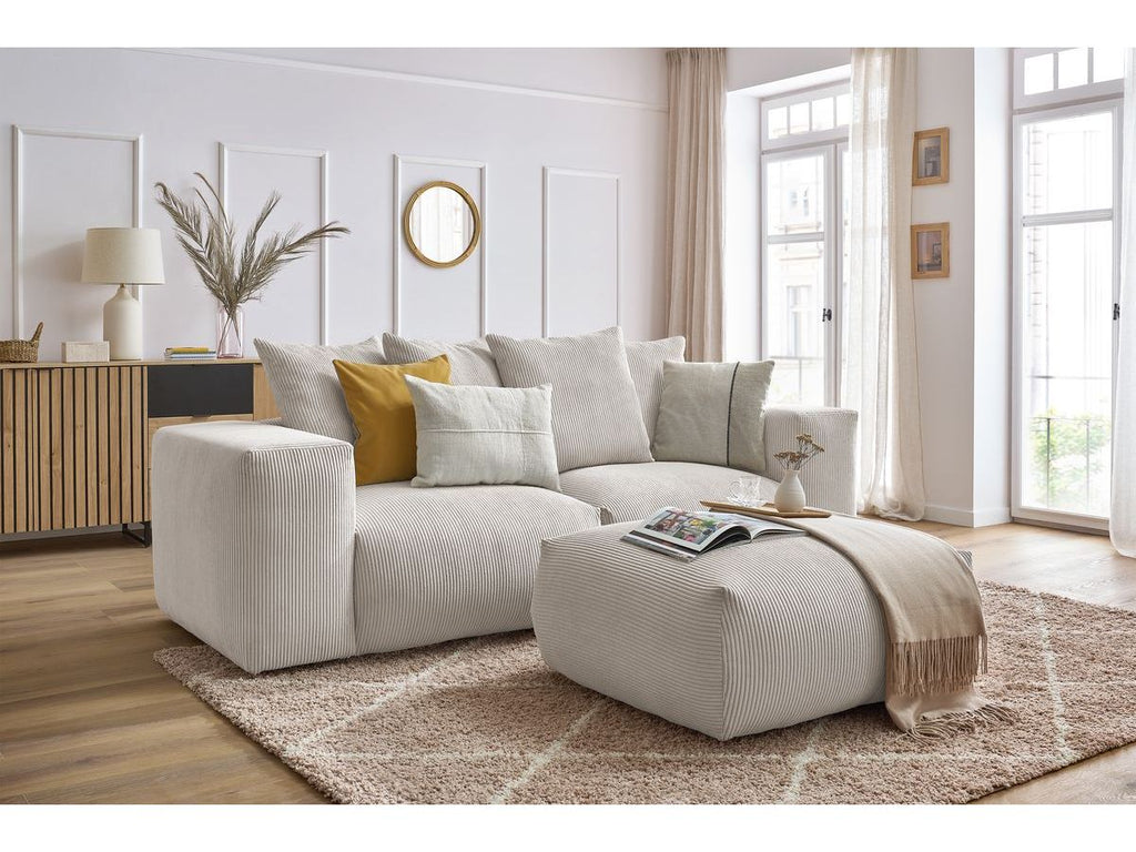 Canapé droit fixe modulable VOLTAIRE avec pouf
