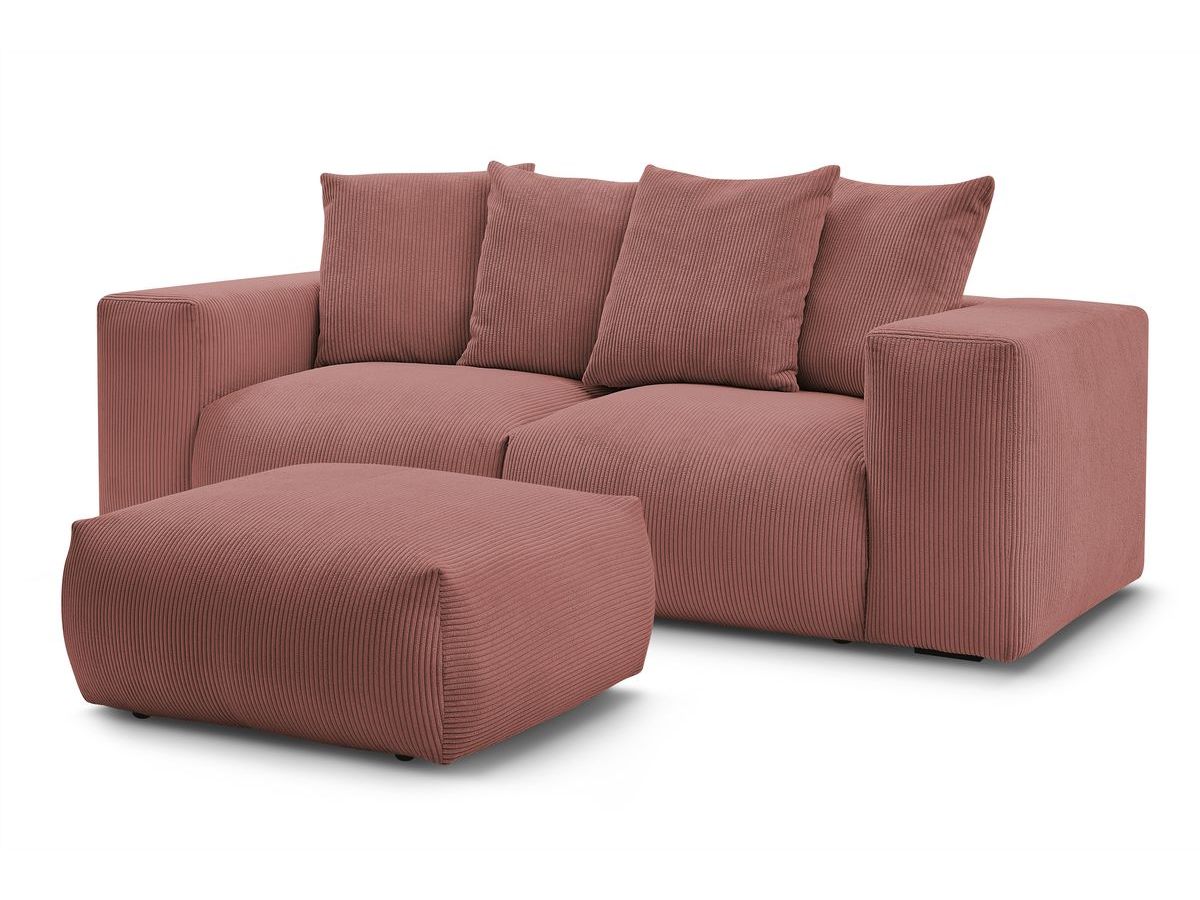 Canapé droit fixe modulable VOLTAIRE avec pouf