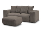 Canapé droit fixe modulable VOLTAIRE avec pouf