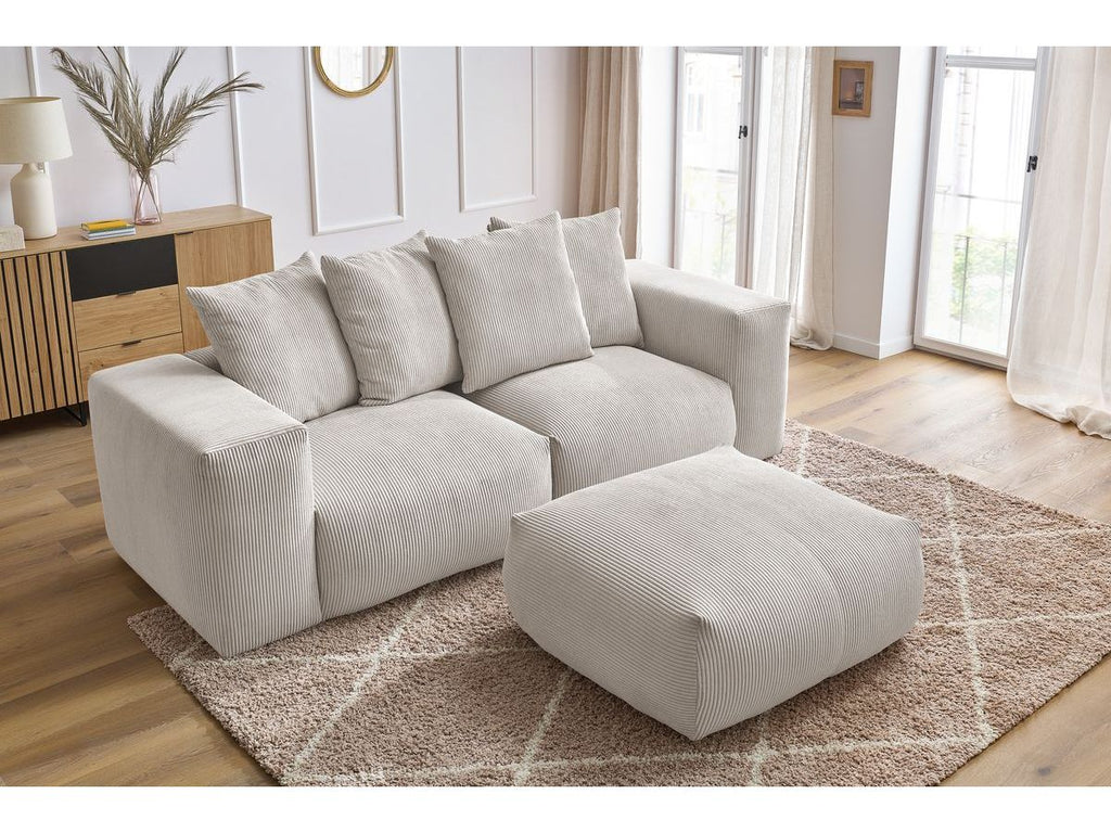 Canapé droit fixe modulable VOLTAIRE avec pouf