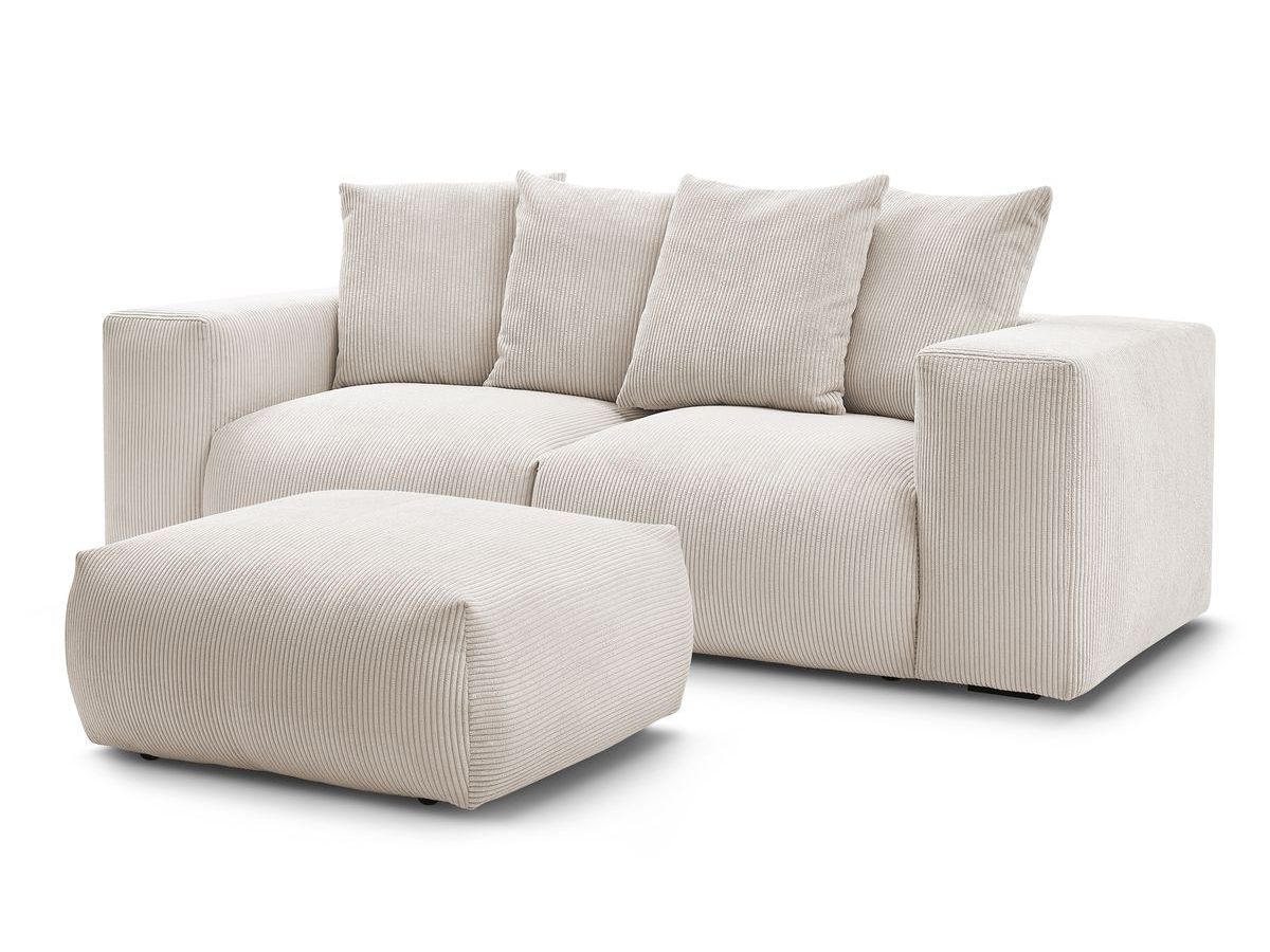 Canapé droit fixe modulable VOLTAIRE avec pouf