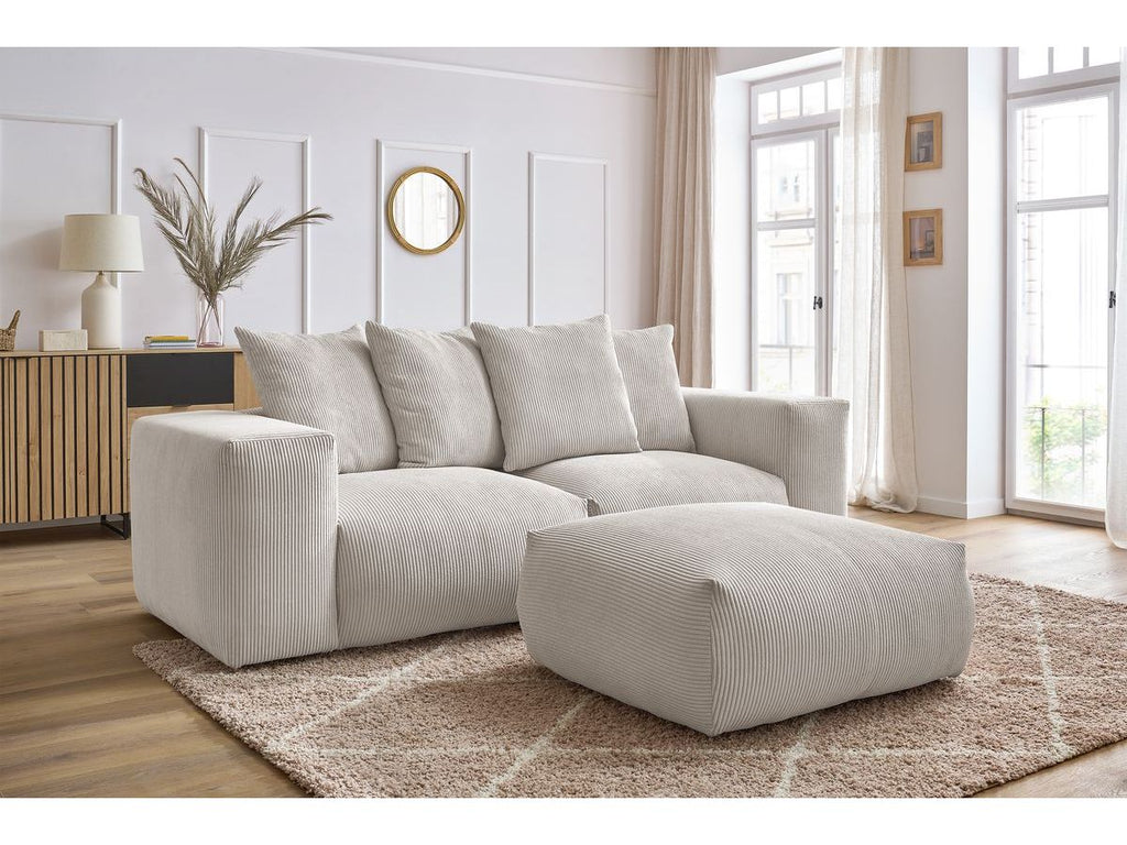 Canapé droit fixe modulable VOLTAIRE avec pouf