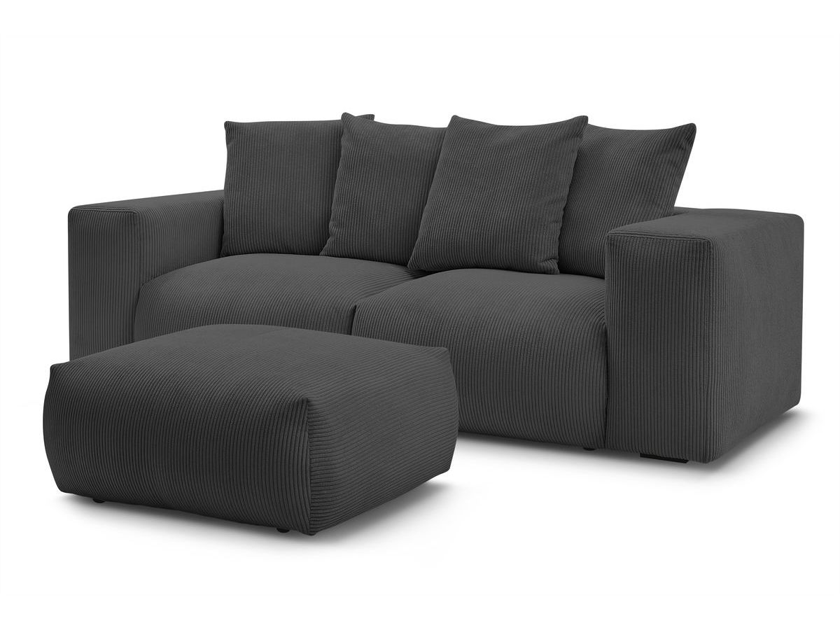 Canapé droit fixe modulable VOLTAIRE avec pouf