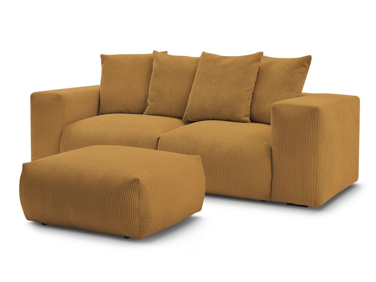 Canapé droit fixe modulable VOLTAIRE avec pouf