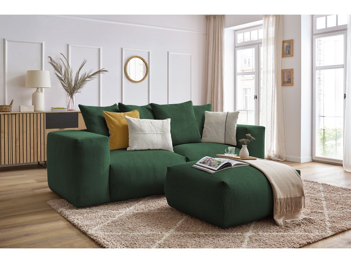 Canapé droit fixe modulable VOLTAIRE avec pouf