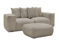 Canapé droit fixe modulable VOLTAIRE tissu chiné avec pouf