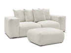 Canapé droit fixe modulable VOLTAIRE tissu chiné avec pouf