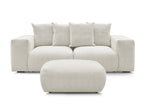 Canapé droit fixe modulable VOLTAIRE tissu chiné avec pouf