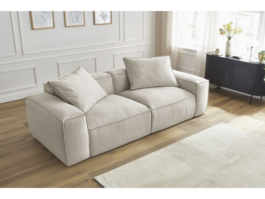 Canapé droit fixe ultra moelleux 3 places BOHEME tissu chiné