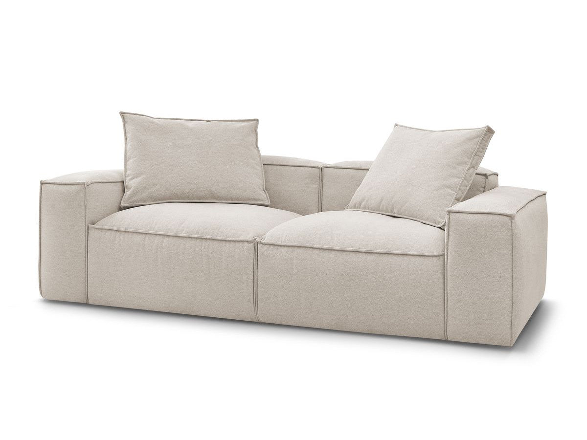 Canapé droit fixe ultra moelleux 3 places BOHEME tissu chiné