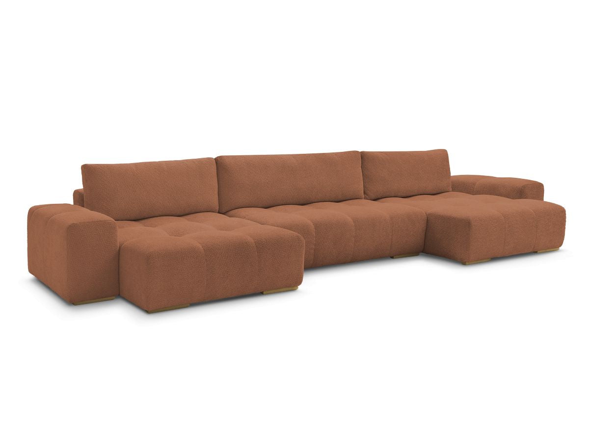 Canapé panoramique convertible coffre ANAKIN tissu bouclette