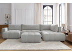 Canapé panoramique convertible coffre ARSENE avec pouf