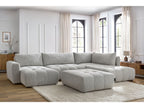 Canapé panoramique convertible coffre ARSENE avec pouf