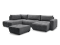 Canapé panoramique convertible coffre ARSENE avec pouf
