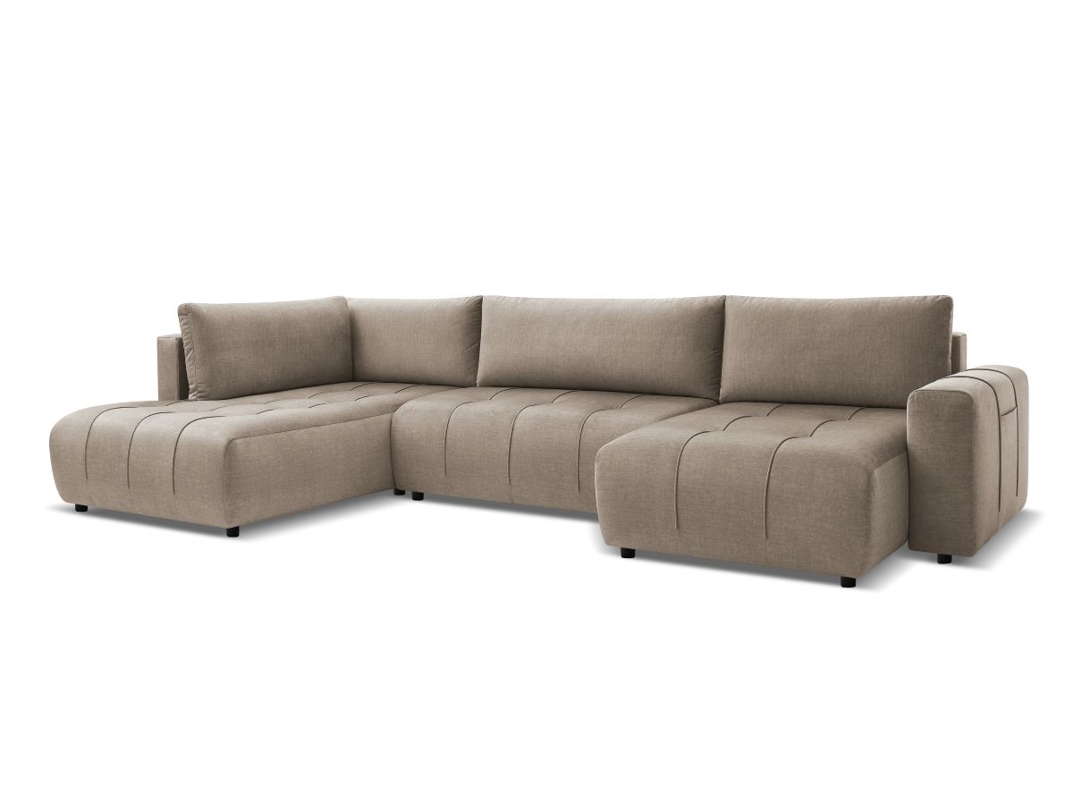 Canapé panoramique convertible coffre ARSENE tissu velours