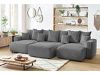 Canapé panoramique convertible coffre ENVY Velours côtelé avec pouf