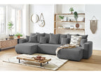 Canapé panoramique convertible coffre ENVY Velours côtelé avec pouf