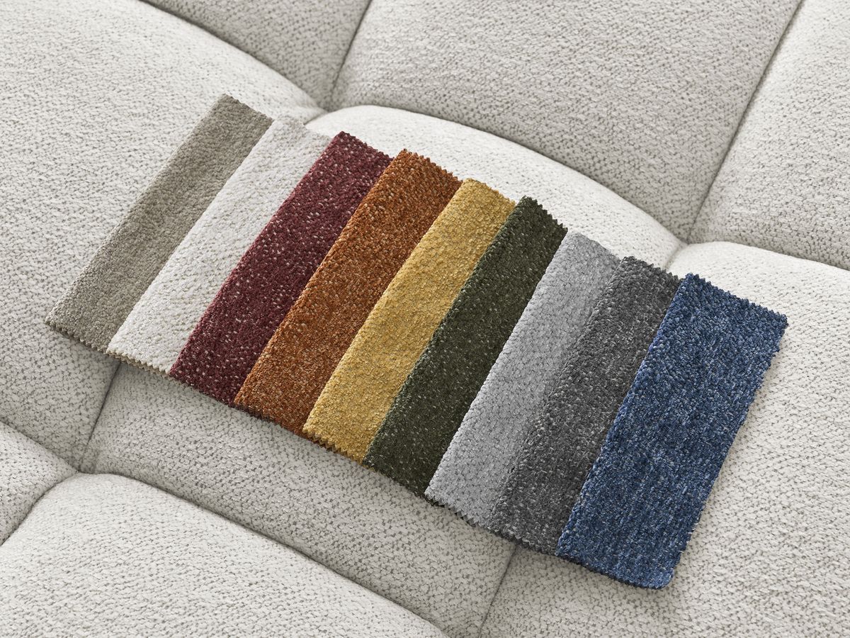 Canapé panoramique convertible coffre EVEREST tissu chiné