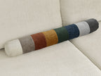 Canapé panoramique convertible coffre LUCIEN tissu lisse avec pouf