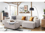 Canapé panoramique convertible coffre NIHAD velours côtelé avec pouf