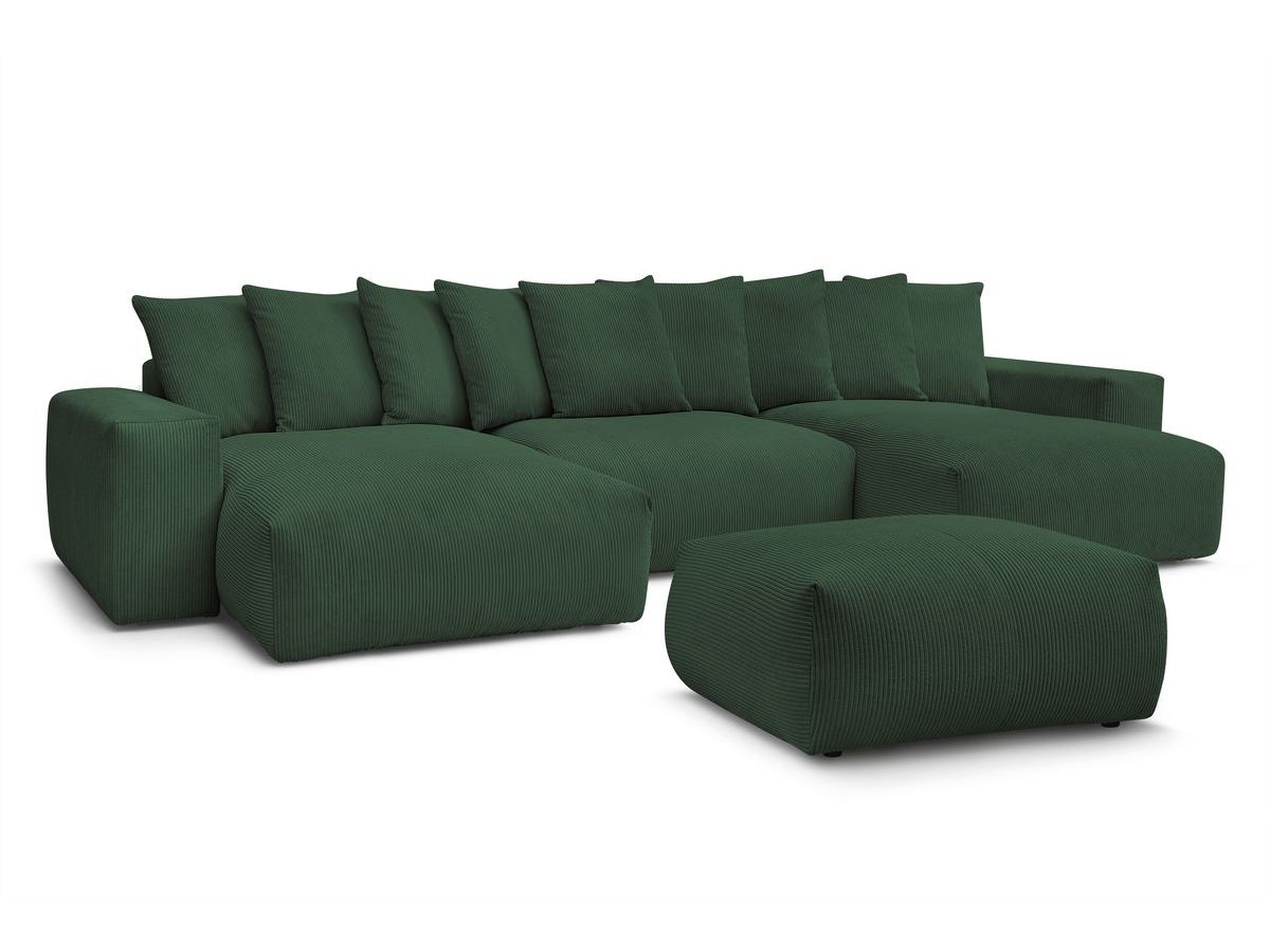 Canapé panoramique convertible coffre VOLTAIRE avec pouf