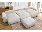 Canapé panoramique convertible coffre VOLTAIRE avec pouf