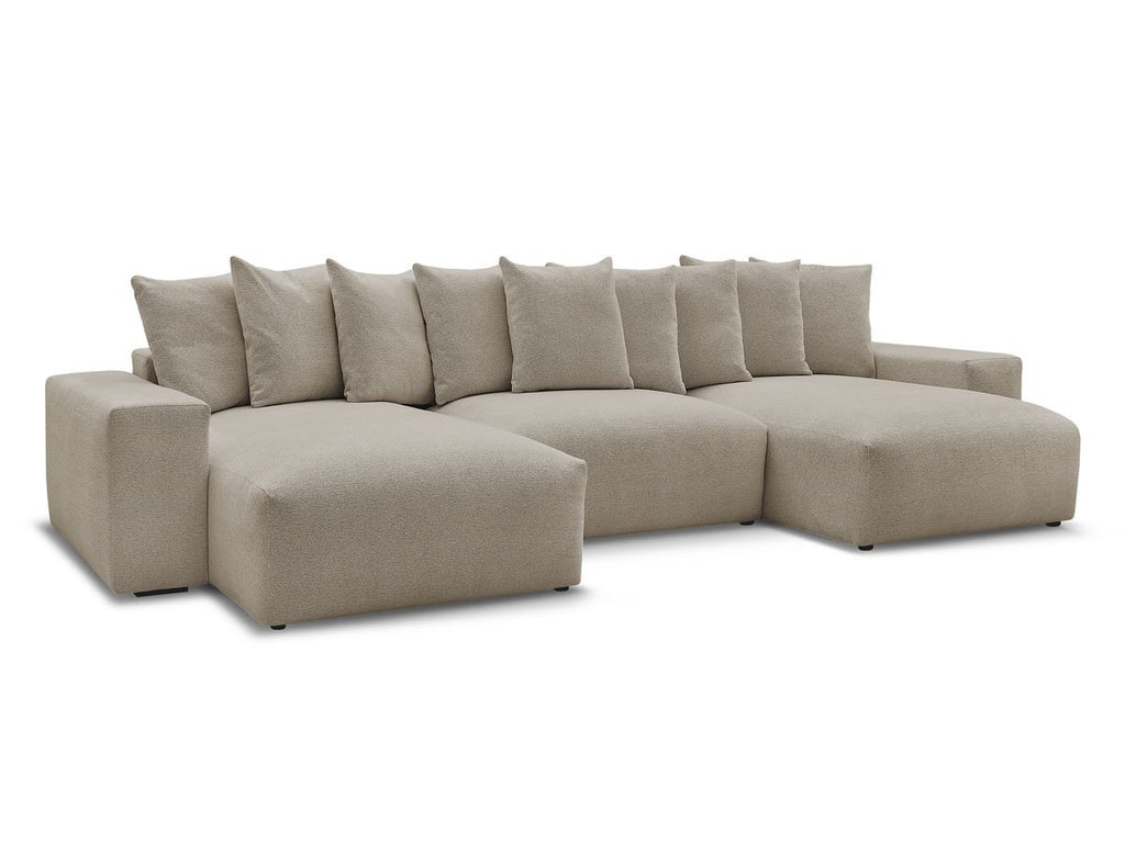 Canapé panoramique convertible coffre VOLTAIRE tissu chiné