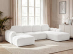 Canapé panoramique convertible coffre MONTAIGNE tissu bouclette
