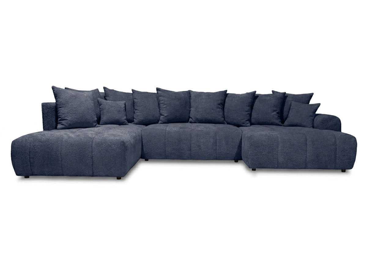 Canapé panoramique convertible ROXELANE tissu bouclette