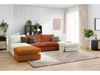 Canapé panoramique fixe 100% modulable PARIS tissu bouclette avec 2 chauffeuses, 2 méridiennes, 1 pouf