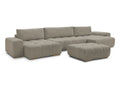 Canapé panoramique fixe ANAKIN tissu bouclette avec pouf